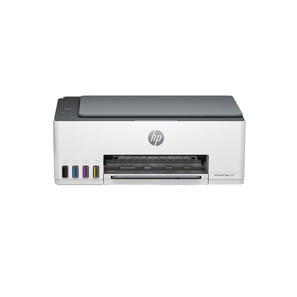 Picture of HP Smart Tank All In One 580 Multi-function WiFi Color Ink Tank Printer for Print, Scan & Copy with 1 Additional Black Ink Bottle to Print Upto 12000 Black & 6000 Color Pages and 1 Year Extended Warranty with PHA Coverage  (Grey White)
